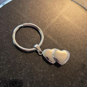 As sleutelhanger dubbelhart zilverkleur